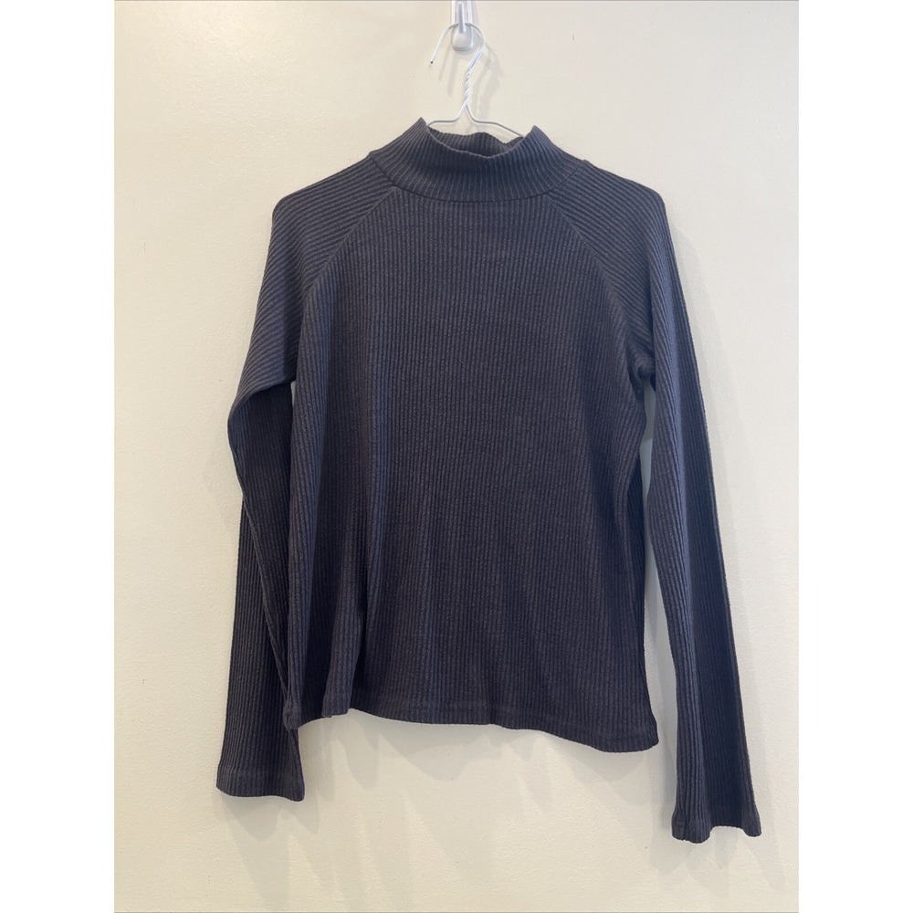 Mersea Mer  Sea Women's Medium Gray Turtleneck Ribbed Knit Sweater Pullover‎